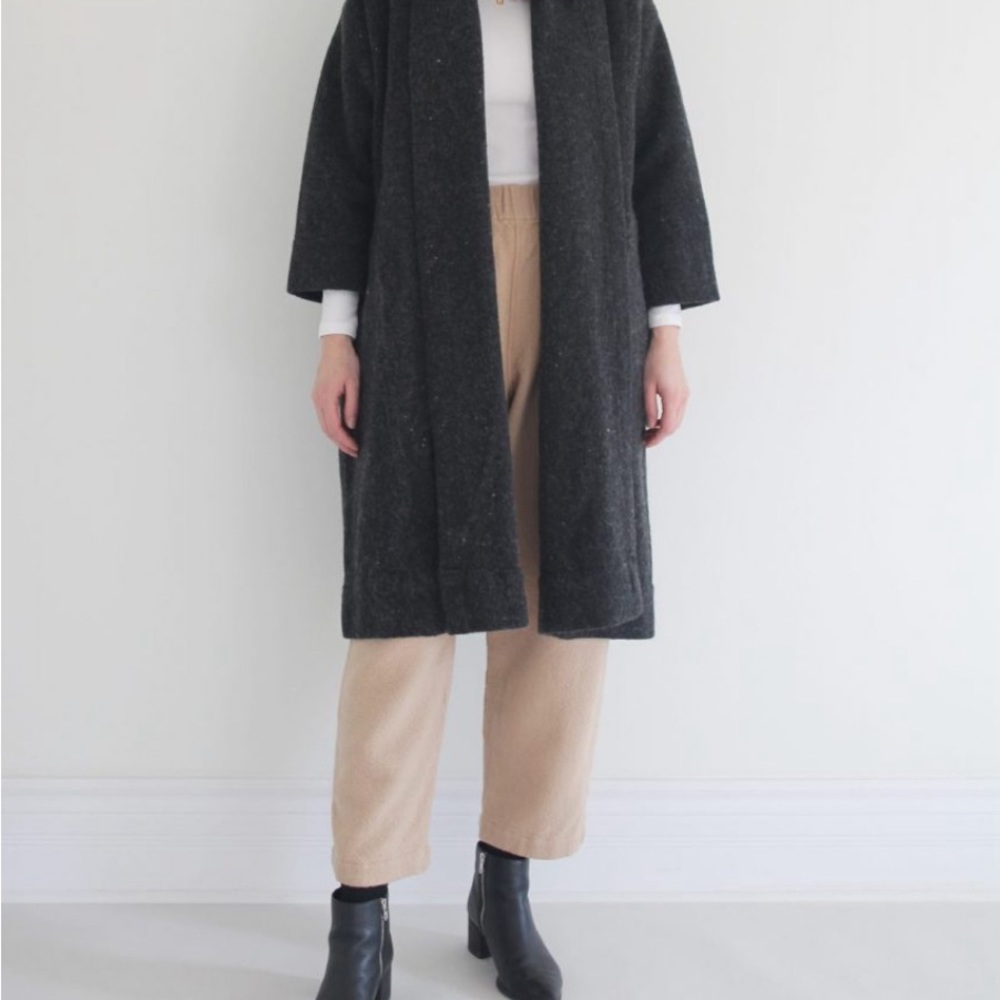 Elizabeth Suzann Wool Charcoal Clyde trench - Size Small